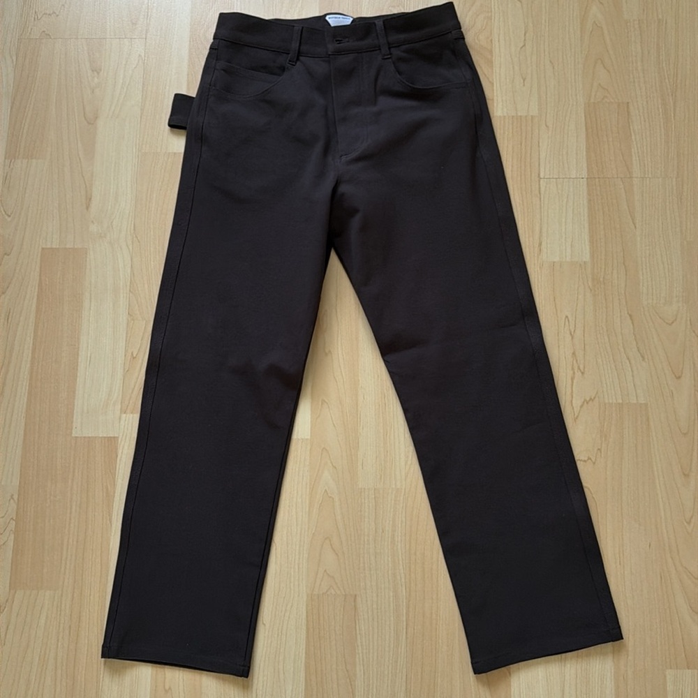 Bottega Veneta Uniform brown straight cropped carpenter pant, size EU40/ US 4